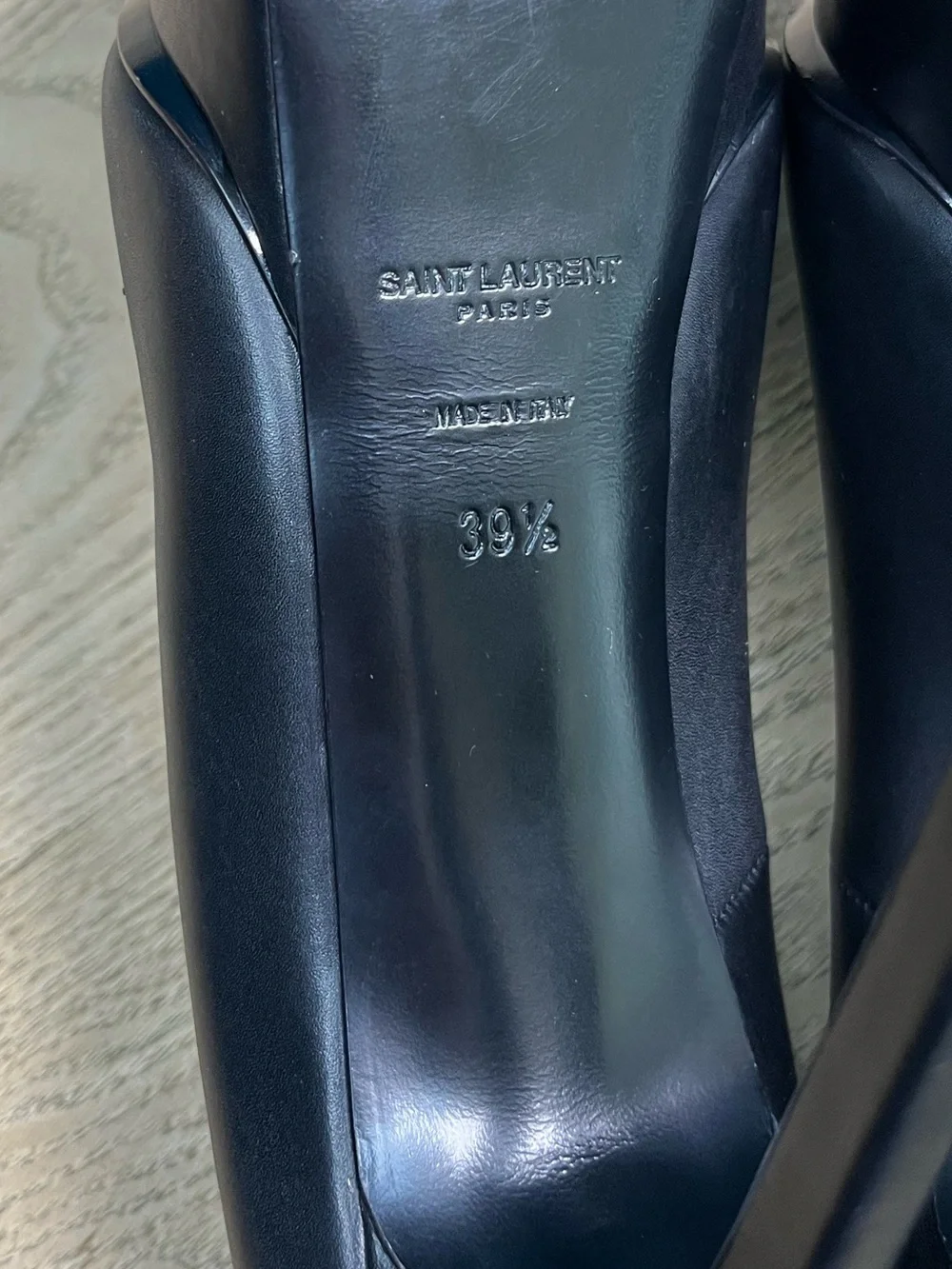 Saint Laurent Black Leather Pumps with Zebra-Print Pointed Toe - Picture 10 of 12
